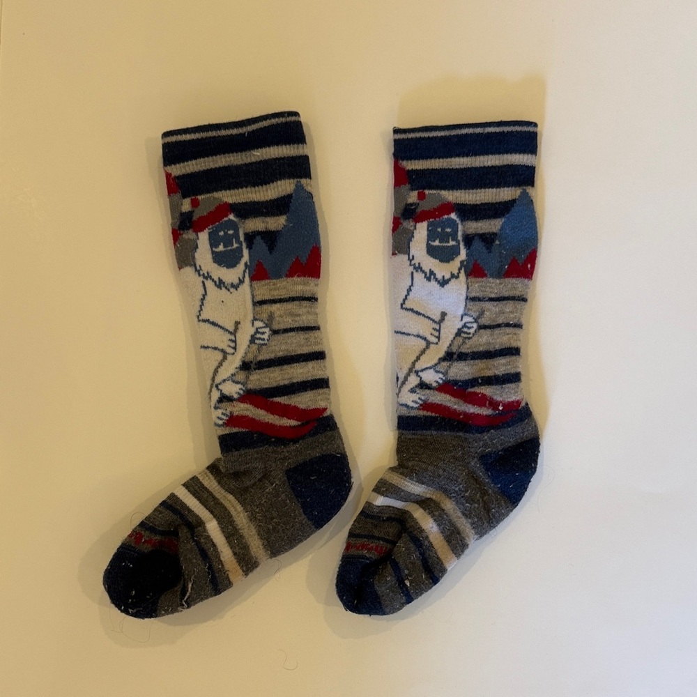 Smartwool Boys Gray & Blue Novelty Yeti Crew Socks